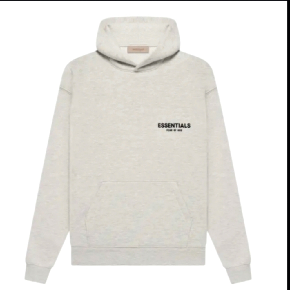 NWT FEAR OF GOD ESSENTIALS HOODIE LIGHT OATMEAL LARGE